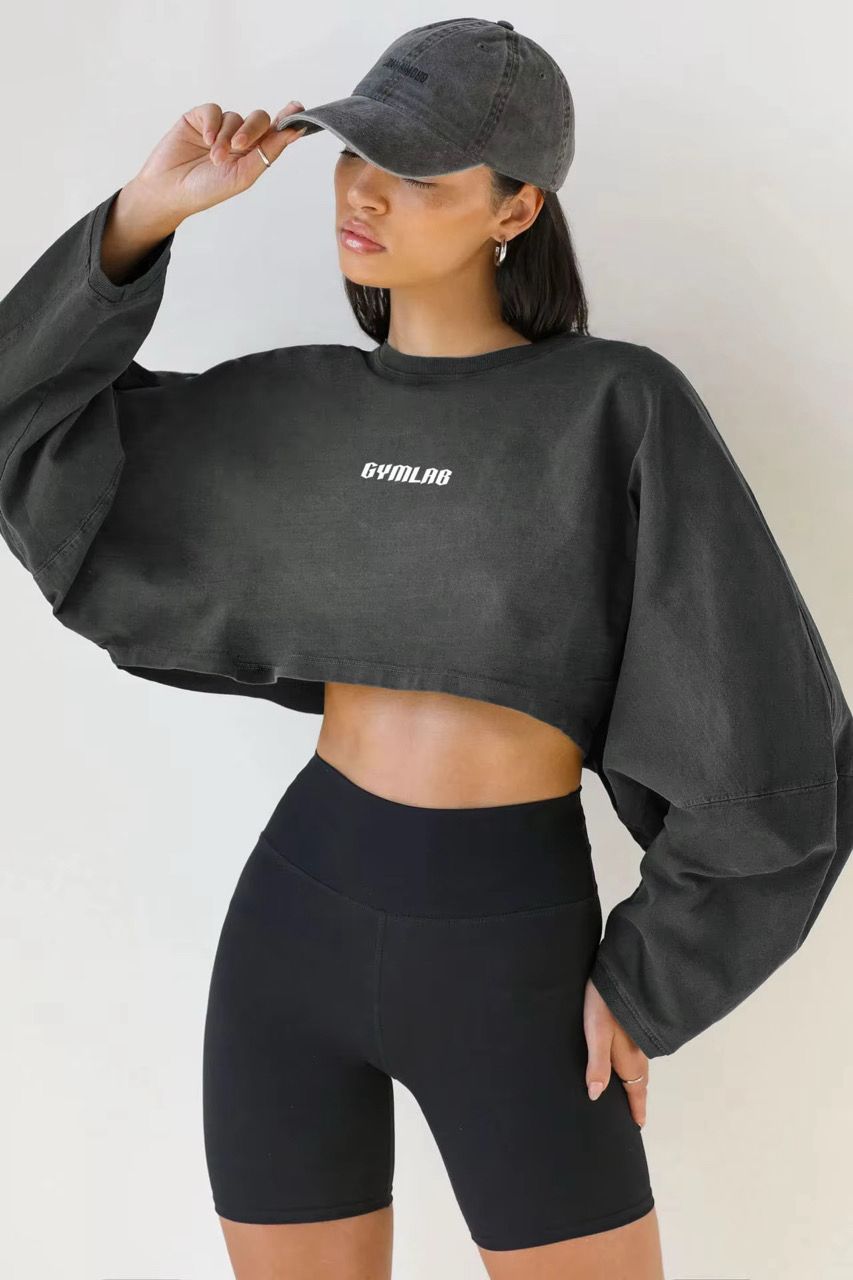 ShadowFlow Cropped Oversized Tee